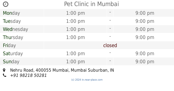 opening times, contacts